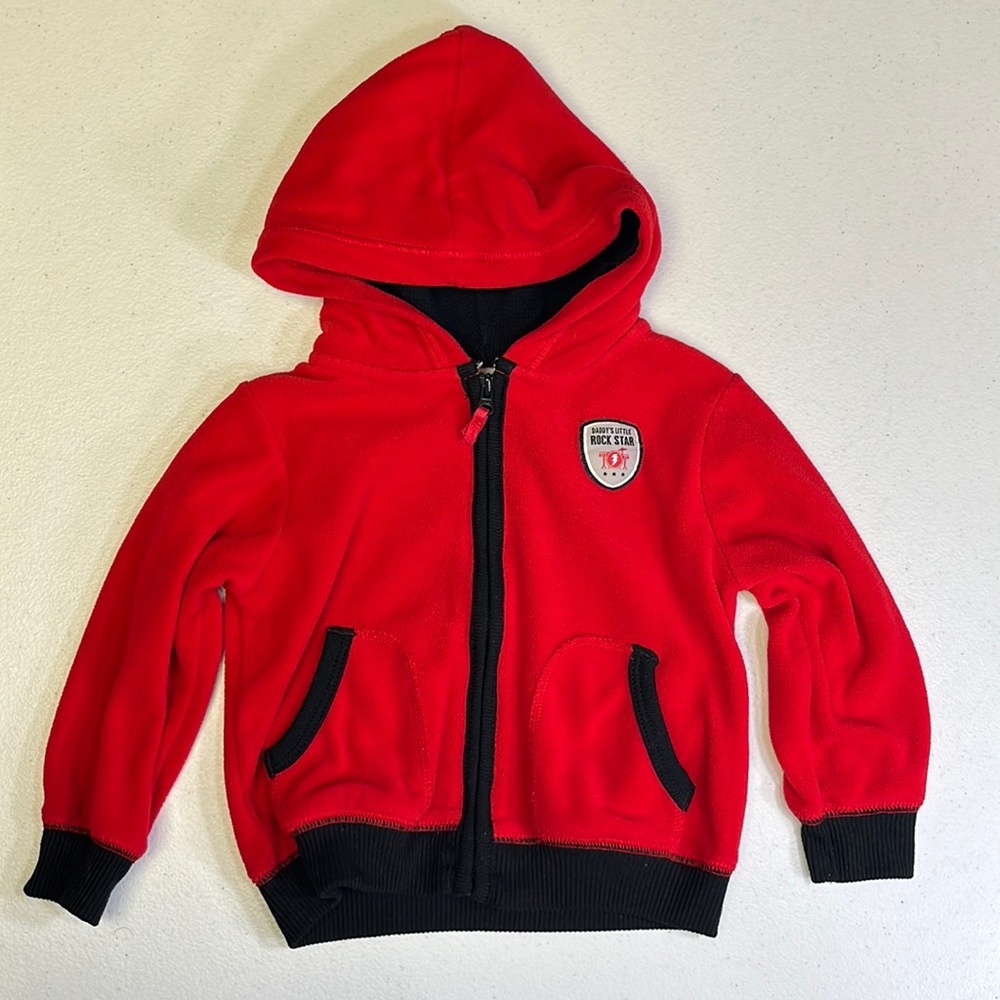 Carter’s Red Fleece Zip-front Hoodie size 18m